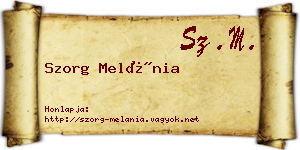Szorg Melánia névjegykártya